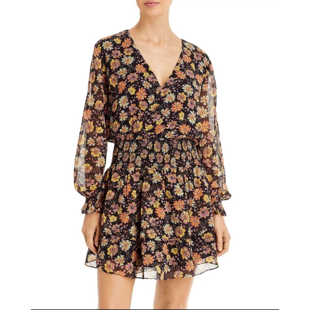 NWT Aqua Chantal Floral Print Mini Dress, XS, $88 MSRP